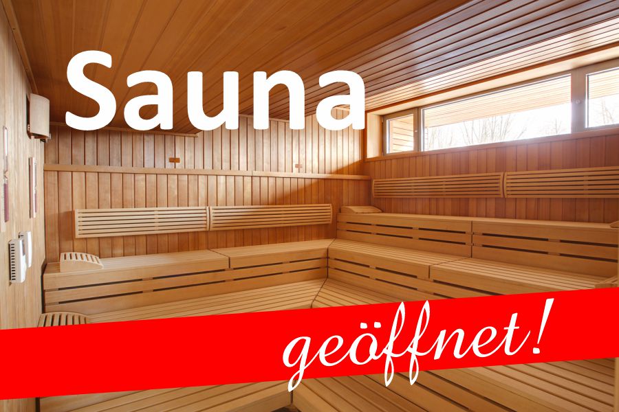 Sauna ist geöffnet
